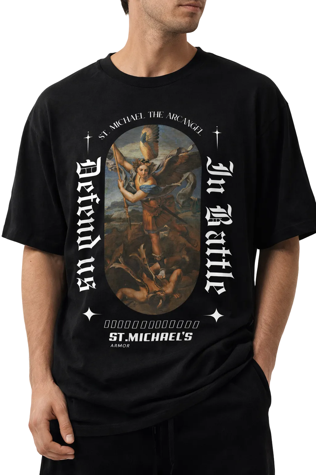 St. Michael's "Defend us in Battle" Heavyweight Oversized T-Shirt