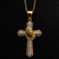 Praying Hands Cross Necklace