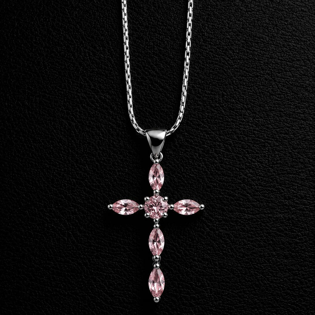 Rose of Faith Cross Necklace