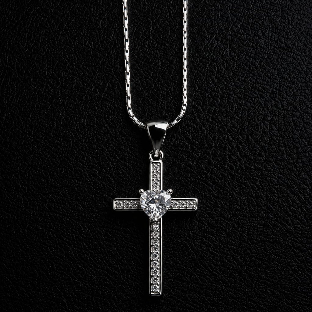 Heart of Faith Cross Necklace