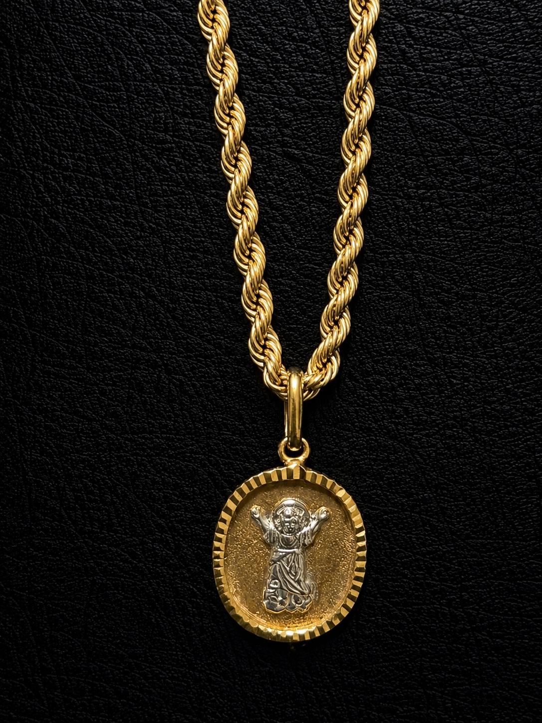 14K Gold Infant Jesus Medal